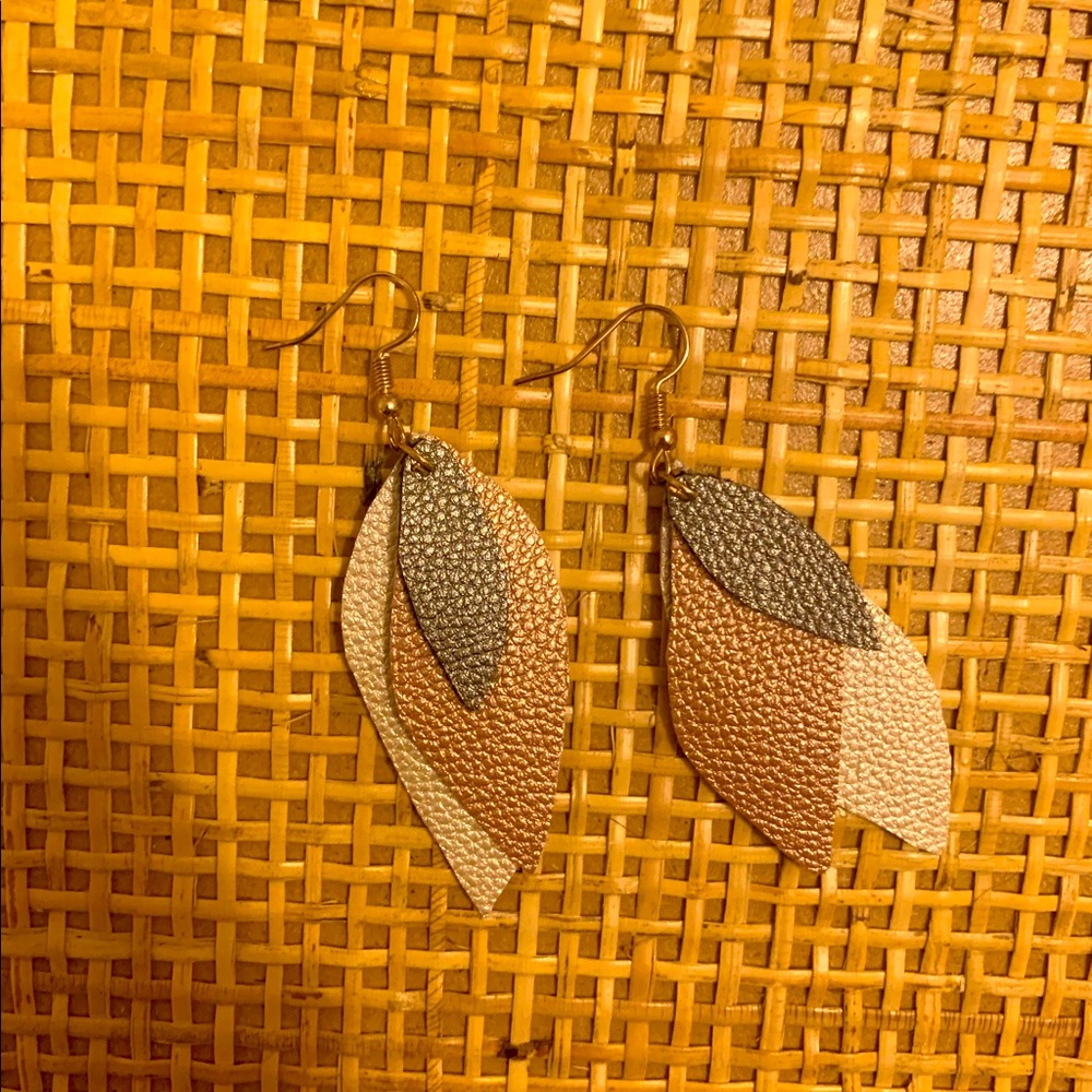 Handmade leather earrings